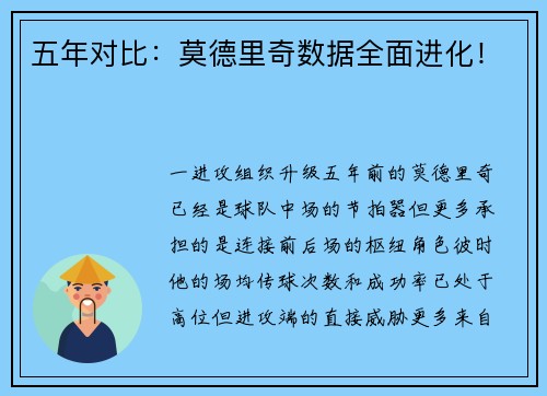 五年对比：莫德里奇数据全面进化！